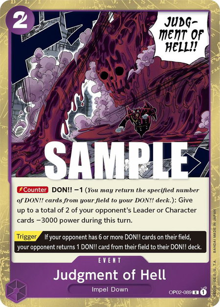 Judgment of Hell - Paramount War One Piece trading card