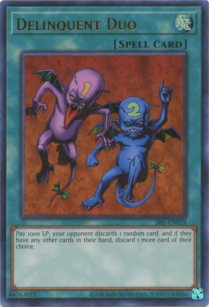 Delinquent Duo trading card from Spell Ruler (25th Anniversary Edition) Delinquent Duo - Spell Ruler (25th Anniversary Edition) YuGiOh trading card