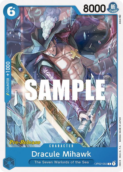 Dracule Mihawk - Paramount War Pre-Release Cards One Piece trading card