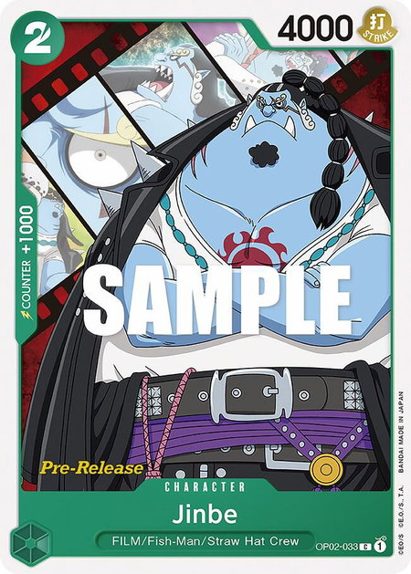 Jinbe - Paramount War Pre-Release Cards One Piece trading card