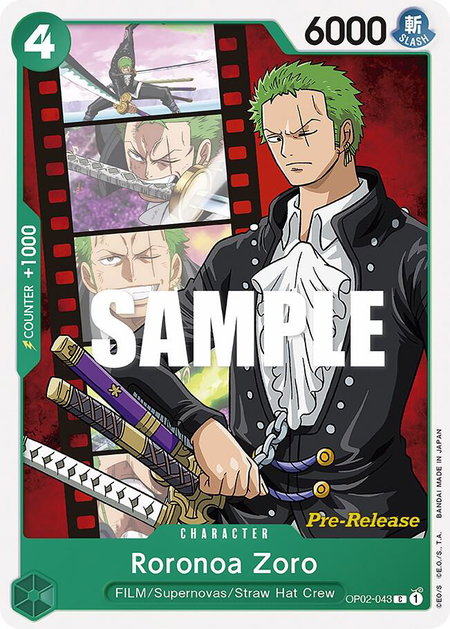 Roronoa Zoro - Paramount War Pre-Release Cards One Piece trading card