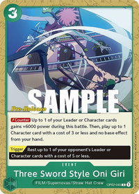 Three Sword Style Oni Giri - Paramount War Pre-Release Cards (OP02 PRE) #OP02-045 - Common One Piece Trading Card