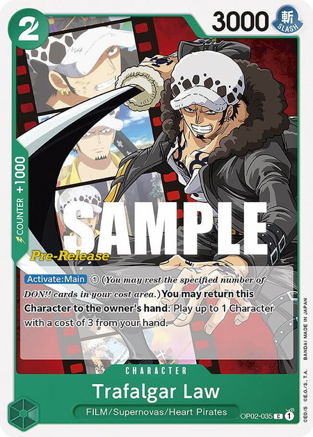 Trafalgar Law - Paramount War Pre-Release Cards One Piece trading card