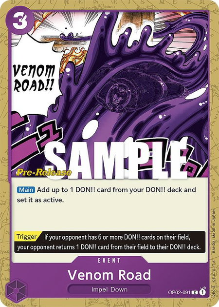Venom Road - Paramount War Pre-Release Cards One Piece trading card