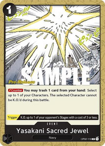 Yasakani Sacred Jewel - Paramount War Pre-Release Cards (OP02 PRE) #OP02-118 - Common One Piece Trading Card