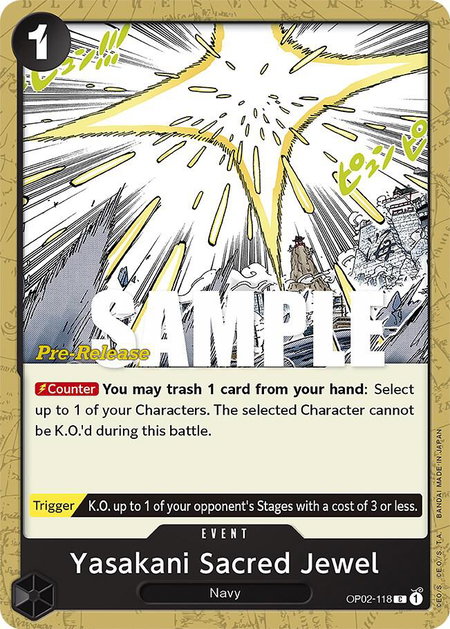 Yasakani Sacred Jewel - Paramount War Pre-Release Cards One Piece trading card