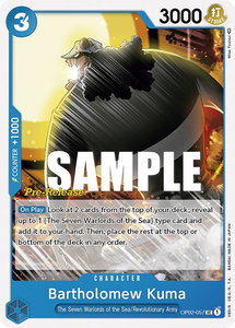 Bartholomew Kuma - Paramount War Pre-Release Cards (OP02 PRE) #OP02-057 - Uncommon One Piece Trading Card
