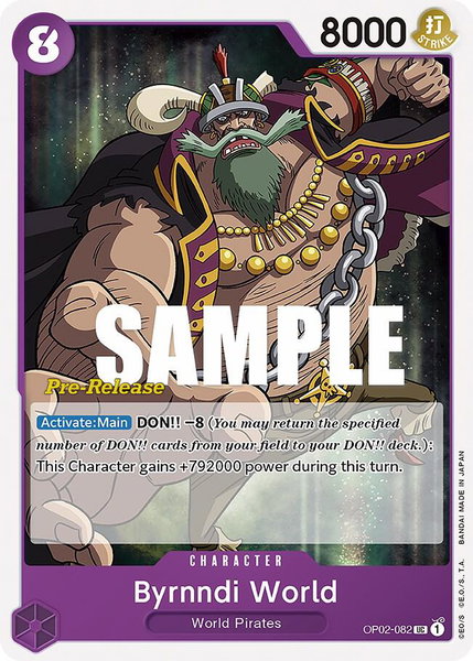 Byrnndi World trading card from Paramount War Pre-Release Cards Byrnndi World - Paramount War Pre-Release Cards One Piece trading card