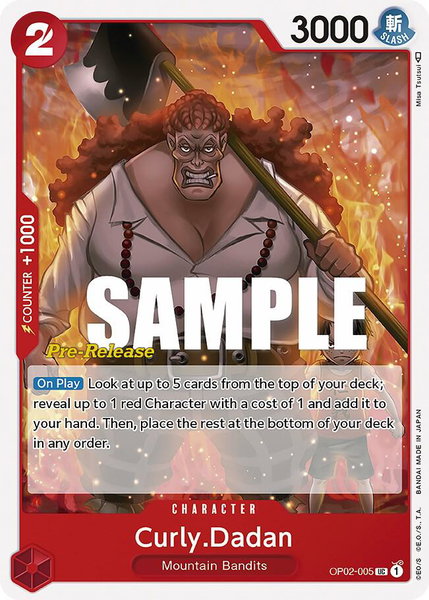 Curly.Dadan - Paramount War Pre-Release Cards One Piece trading card