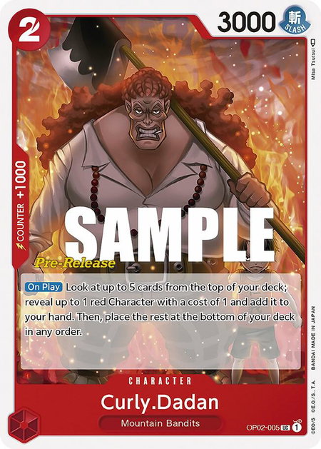 Curly.Dadan - Paramount War Pre-Release Cards One Piece trading card