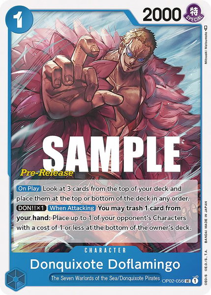 Donquixote Doflamingo trading card from Paramount War Pre-Release Cards Donquixote Doflamingo - Paramount War Pre-Release Cards One Piece trading card