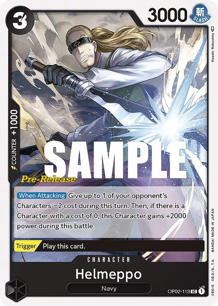 Helmeppo trading card from Paramount War Pre-Release Cards Helmeppo - Paramount War Pre-Release Cards One Piece trading card