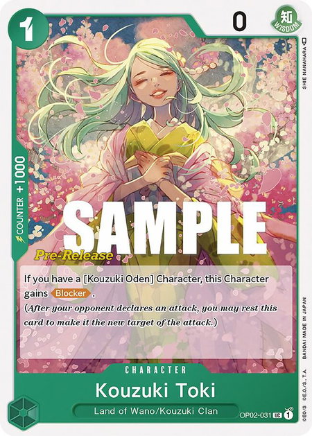 Kouzuki Toki - Paramount War Pre-Release Cards One Piece trading card