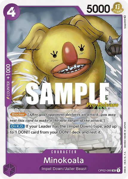 Minokoala trading card from Paramount War Pre-Release Cards Minokoala - Paramount War Pre-Release Cards One Piece trading card