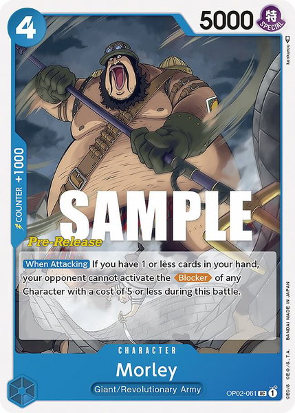 Morley trading card from Paramount War Pre-Release Cards Morley - Paramount War Pre-Release Cards One Piece trading card
