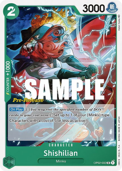 Shishilian - Paramount War Pre-Release Cards One Piece trading card