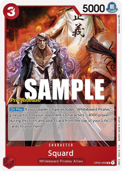Squard - Paramount War Pre-Release Cards One Piece trading card