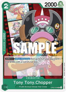 Tony Tony.Chopper - Paramount War Pre-Release Cards (OP02 PRE) #OP02-034 - Uncommon One Piece Trading Card