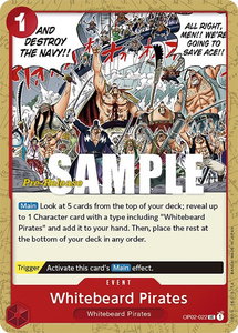 Whitebeard Pirates - Paramount War Pre-Release Cards (OP02 PRE) #OP02-022 - Uncommon One Piece Trading Card