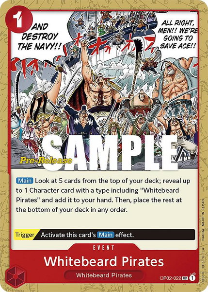 Whitebeard Pirates trading card from Paramount War Pre-Release Cards Whitebeard Pirates - Paramount War Pre-Release Cards One Piece trading card
