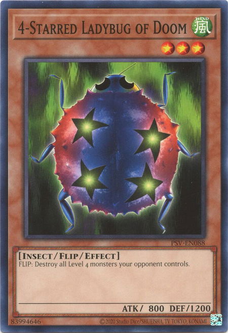 4-Starred Ladybug of Doom - Pharaoh's Servant (25th Anniversary Edition) YuGiOh trading card