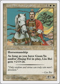 Liu Bei, Lord of Shu - Portal Three Kingdoms (PTK) #11 - Rare Magic: The Gathering Trading Card