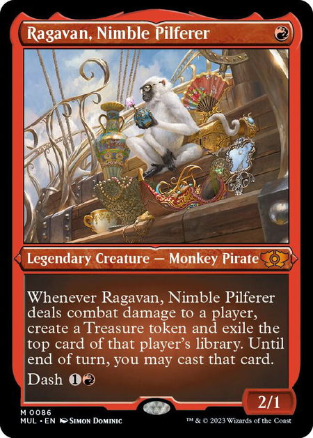Ragavan, Nimble Pilferer (Foil Etched) - March of the Machine: Multiverse Legends Magic: The Gathering trading card