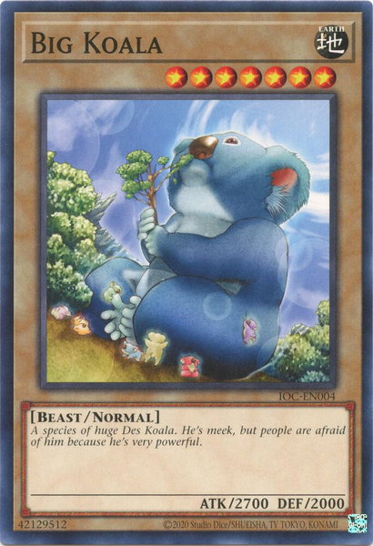 Big Koala trading card from Invasion of Chaos (25th Anniversary Edition) Big Koala - Invasion of Chaos (25th Anniversary Edition) YuGiOh trading card