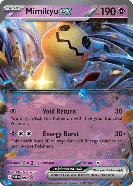 Mimikyu ex - 004 trading card from SV: Scarlet & Violet Promo Cards Mimikyu ex - 004 - SV: Scarlet & Violet Promo Cards Pokémon trading card