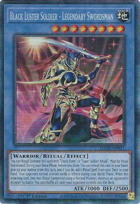 Black Luster Soldier - Legendary Swordsman (CR) - Maze of Memories YuGiOh trading card