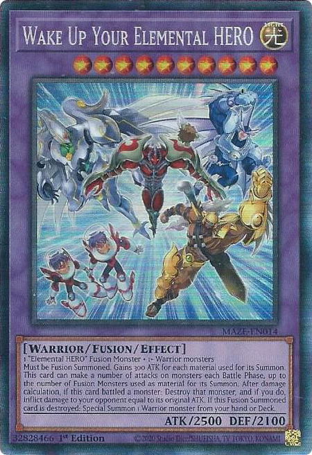 Wake Up Your Elemental HERO (CR) - Maze of Memories YuGiOh trading card