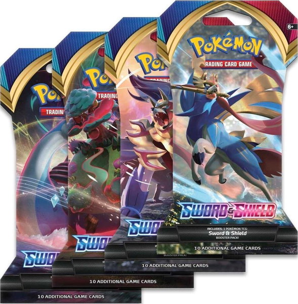 Sword And Shield Base Set Sleeved Booster Pack Art Bundle [Set of 4] - SWSH01: Sword & Shield Base Set Pokémon trading card