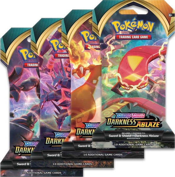 Darkness Ablaze Sleeved Booster Pack Art Bundle [Set of 4] - SWSH03: Darkness Ablaze Pokémon trading card