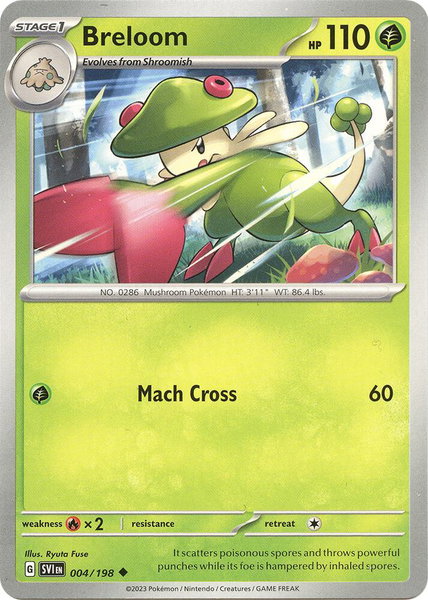 Breloom trading card from SV01: Scarlet & Violet Base Set Breloom - SV01: Scarlet & Violet Base Set Pokémon trading card