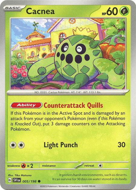 Cacnea - 005/198 - SV01: Scarlet & Violet Base Set Pokémon trading card