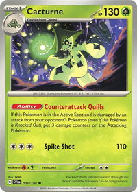 Cacturne - 006/198 - SV01: Scarlet & Violet Base Set (SVI) #006/198 - Uncommon Pokémon Trading Card