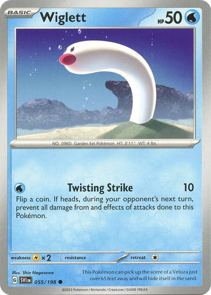 Wiglett - 055/198 trading card from SV01: Scarlet & Violet Base Set Wiglett - 055/198 - SV01: Scarlet & Violet Base Set Pokémon trading card