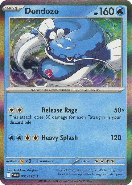 Dondozo - 061/198 trading card from SV01: Scarlet & Violet Base Set Dondozo - 061/198 - SV01: Scarlet & Violet Base Set Pokémon trading card