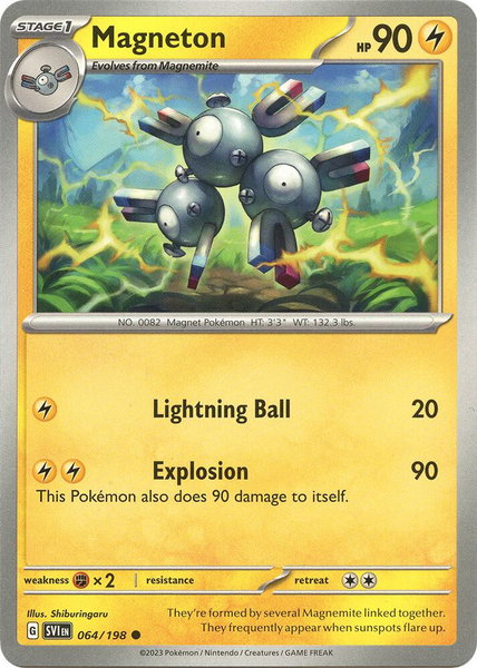 Magneton trading card from SV01: Scarlet & Violet Base Set Magneton - SV01: Scarlet & Violet Base Set Pokémon trading card