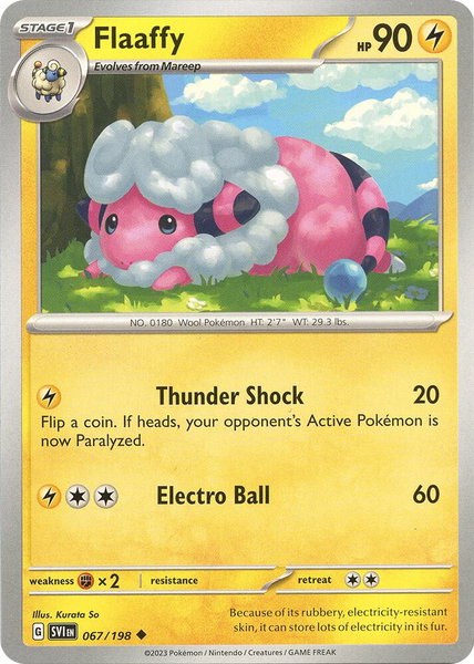 Flaaffy trading card from SV01: Scarlet & Violet Base Set Flaaffy - SV01: Scarlet & Violet Base Set Pokémon trading card