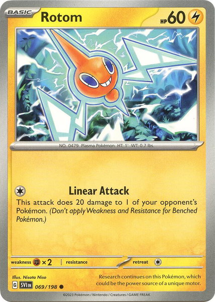 Rotom - 069/198 trading card from SV01: Scarlet & Violet Base Set Rotom - 069/198 - SV01: Scarlet & Violet Base Set Pokémon trading card