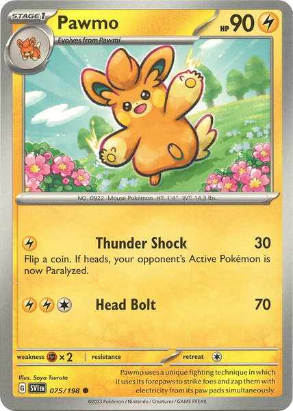 Pawmo trading card from SV01: Scarlet & Violet Base Set Pawmo - SV01: Scarlet & Violet Base Set Pokémon trading card