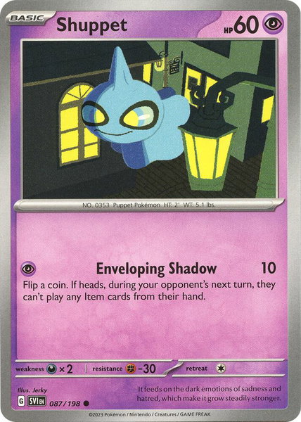 Shuppet trading card from SV01: Scarlet & Violet Base Set Shuppet - SV01: Scarlet & Violet Base Set Pokémon trading card