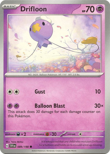 Drifloon trading card from SV01: Scarlet & Violet Base Set Drifloon - SV01: Scarlet & Violet Base Set Pokémon trading card