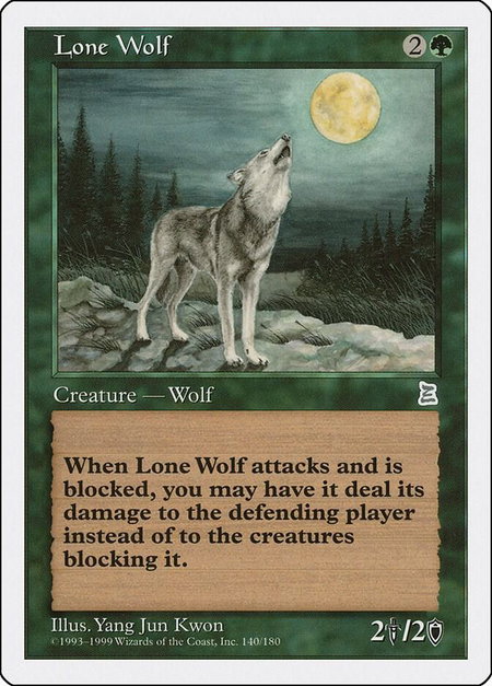 Lone Wolf trading card from Portal Three Kingdoms Lone Wolf - Portal Three Kingdoms Magic: The Gathering trading card