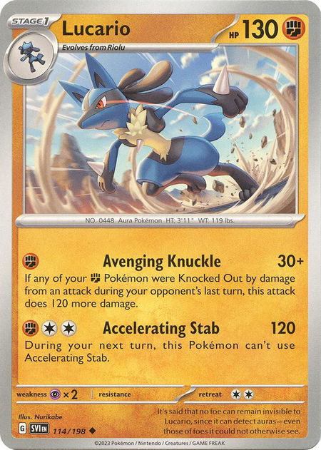Lucario - 114/198 - SV01: Scarlet & Violet Base Set Pokémon trading card