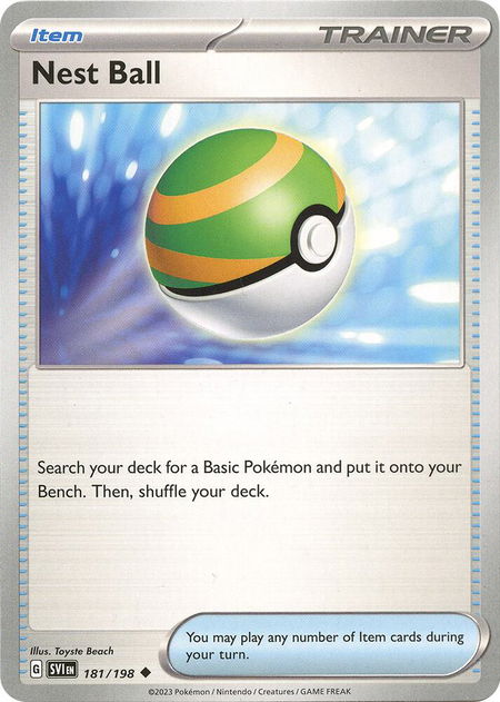 Nest Ball - 181/198 trading card from SV01: Scarlet & Violet Base Set Nest Ball - 181/198 - SV01: Scarlet & Violet Base Set Pokémon trading card