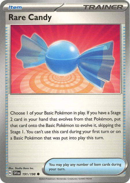 Rare Candy - 191/198 trading card from SV01: Scarlet & Violet Base Set Rare Candy - 191/198 - SV01: Scarlet & Violet Base Set Pokémon trading card