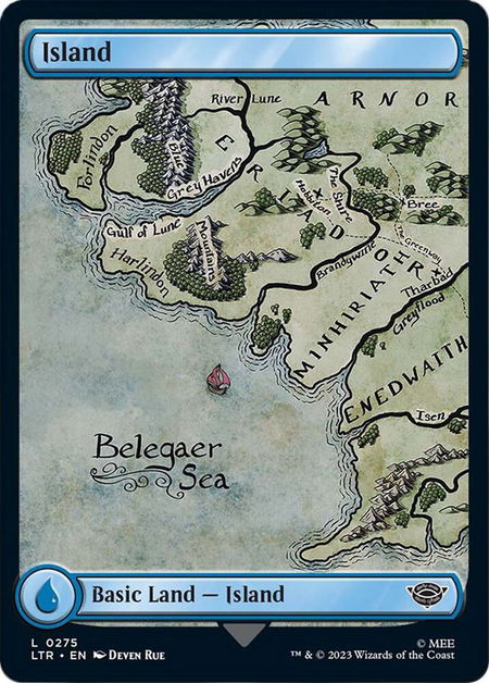 Island (0275) - Universes Beyond: The Lord of the Rings: Tales of Middle-earth Magic: The Gathering trading card
