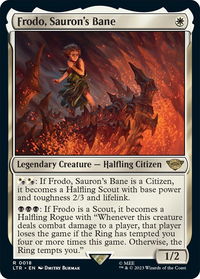 Frodo, Sauron's Bane - Universes Beyond: The Lord of the Rings: Tales of Middle-earth (LTR) #18 - Rare Magic: The Gathering Trading Card